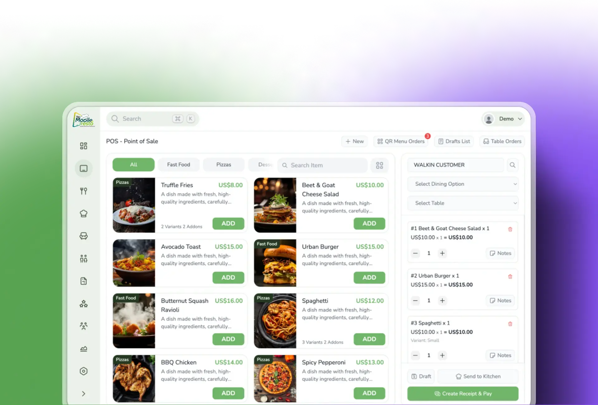 Restro Entry Mobileresto - Application pour Restaurant, Café, Fast Food, Hôtel, Bar